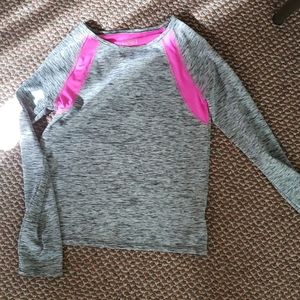 Pink and gray long sleeve top